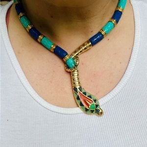 Hattie Carnegie Egyptian Revival Asp necklace